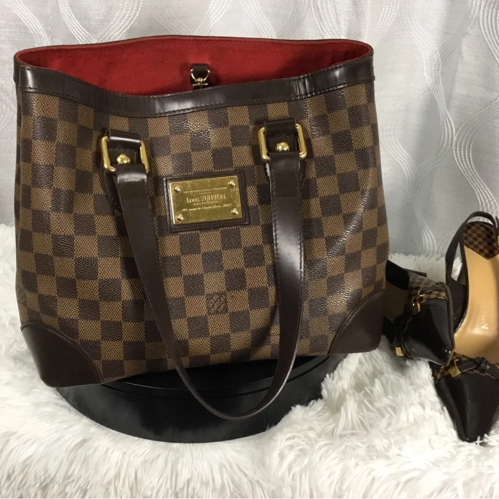 Louis Vuitton Brown Damier Ebene Canvas with Red Interior - Picture 6 of 6